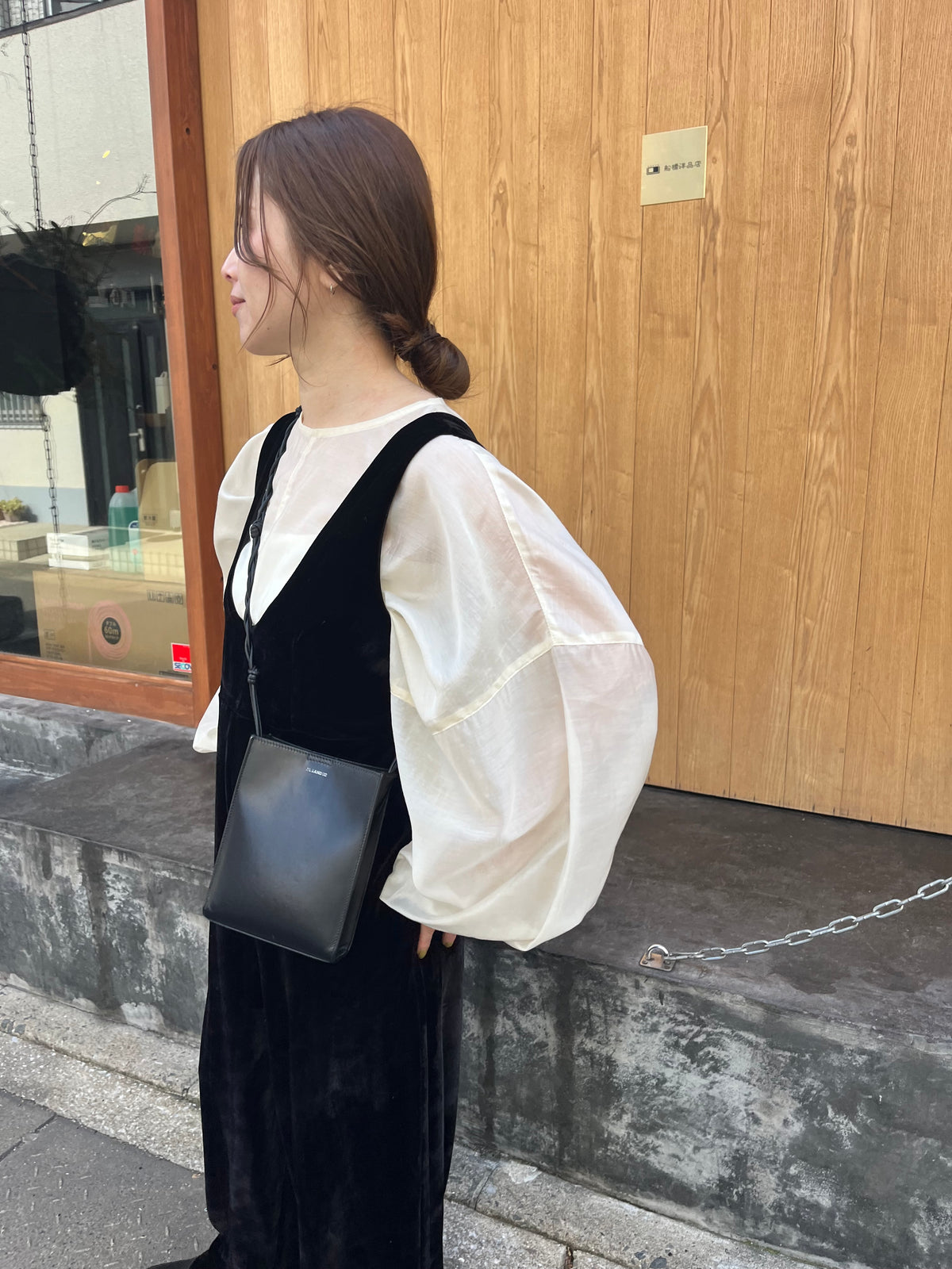 sheer balloon blouse　