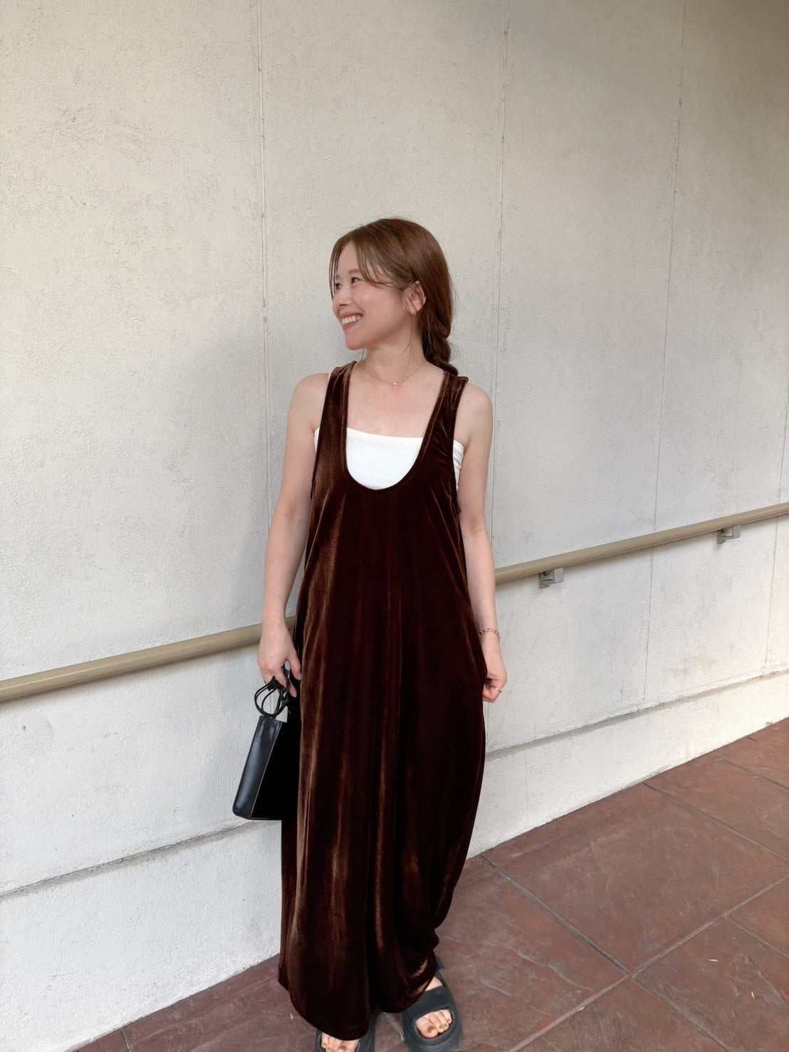 uneck velours one-piece　　