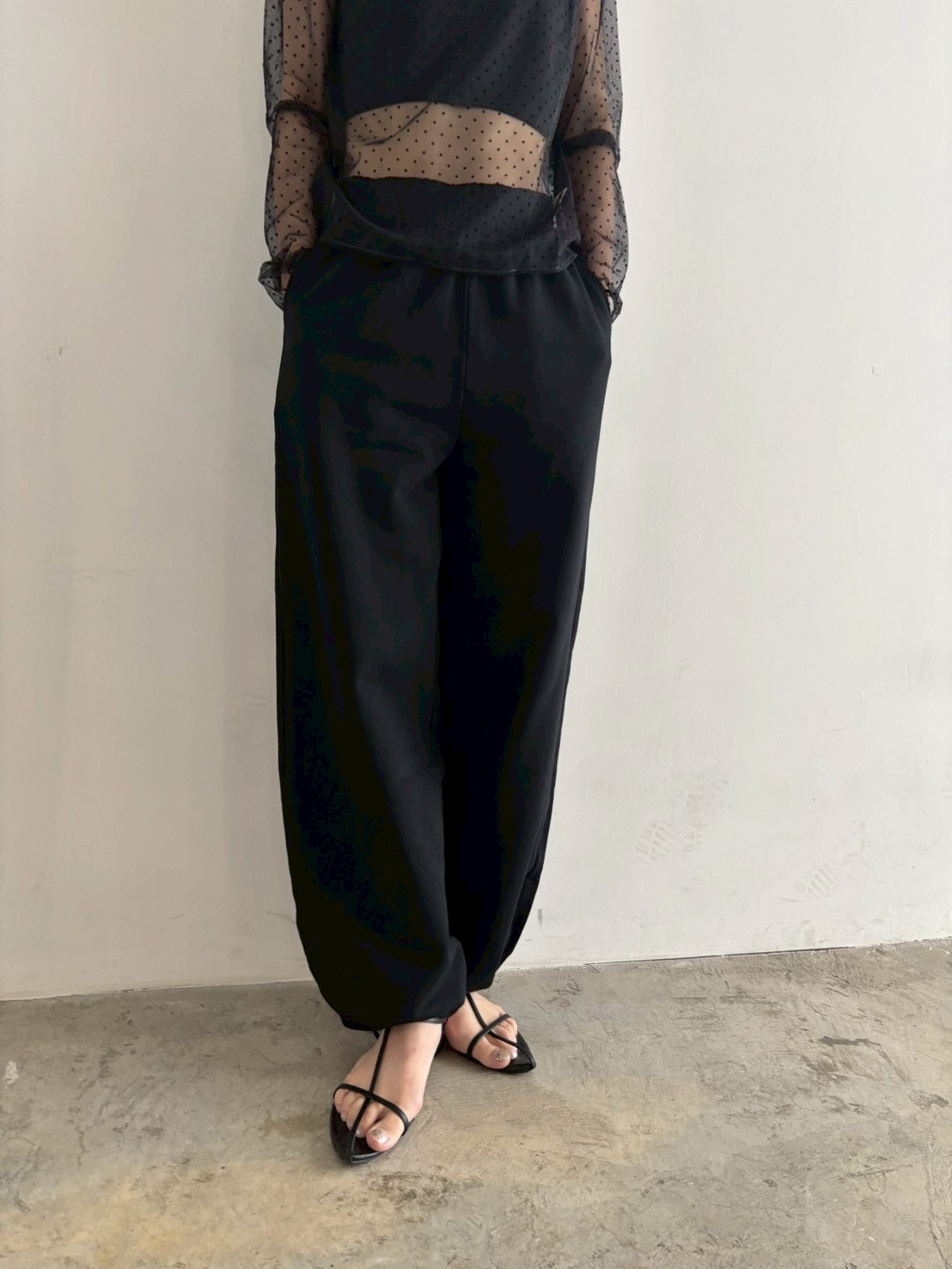 layered sweat pants