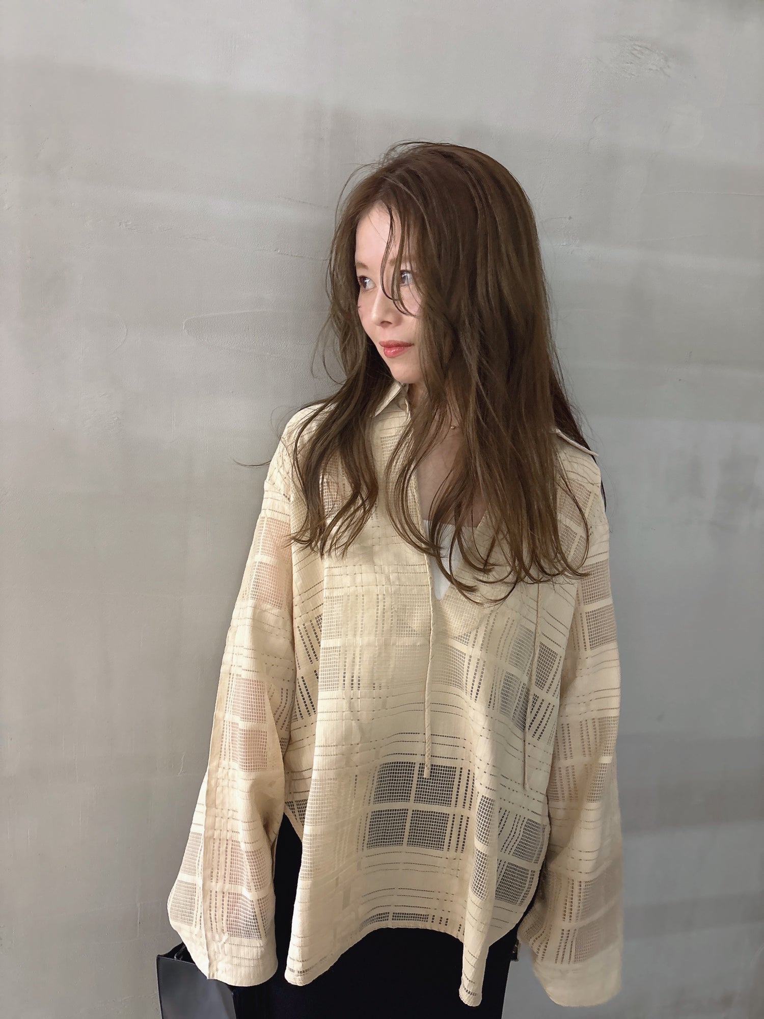 sheer check skipper shirt – hholic