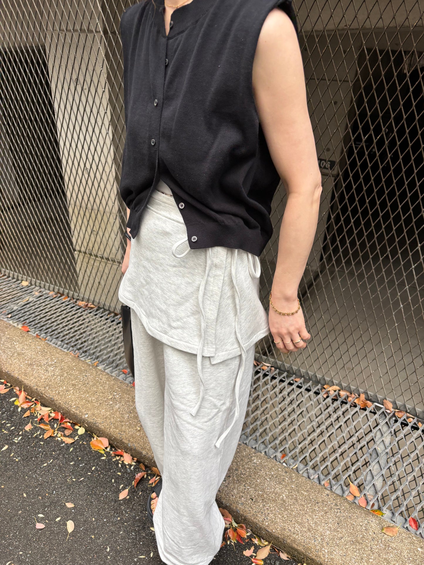 layered sweat pants　　