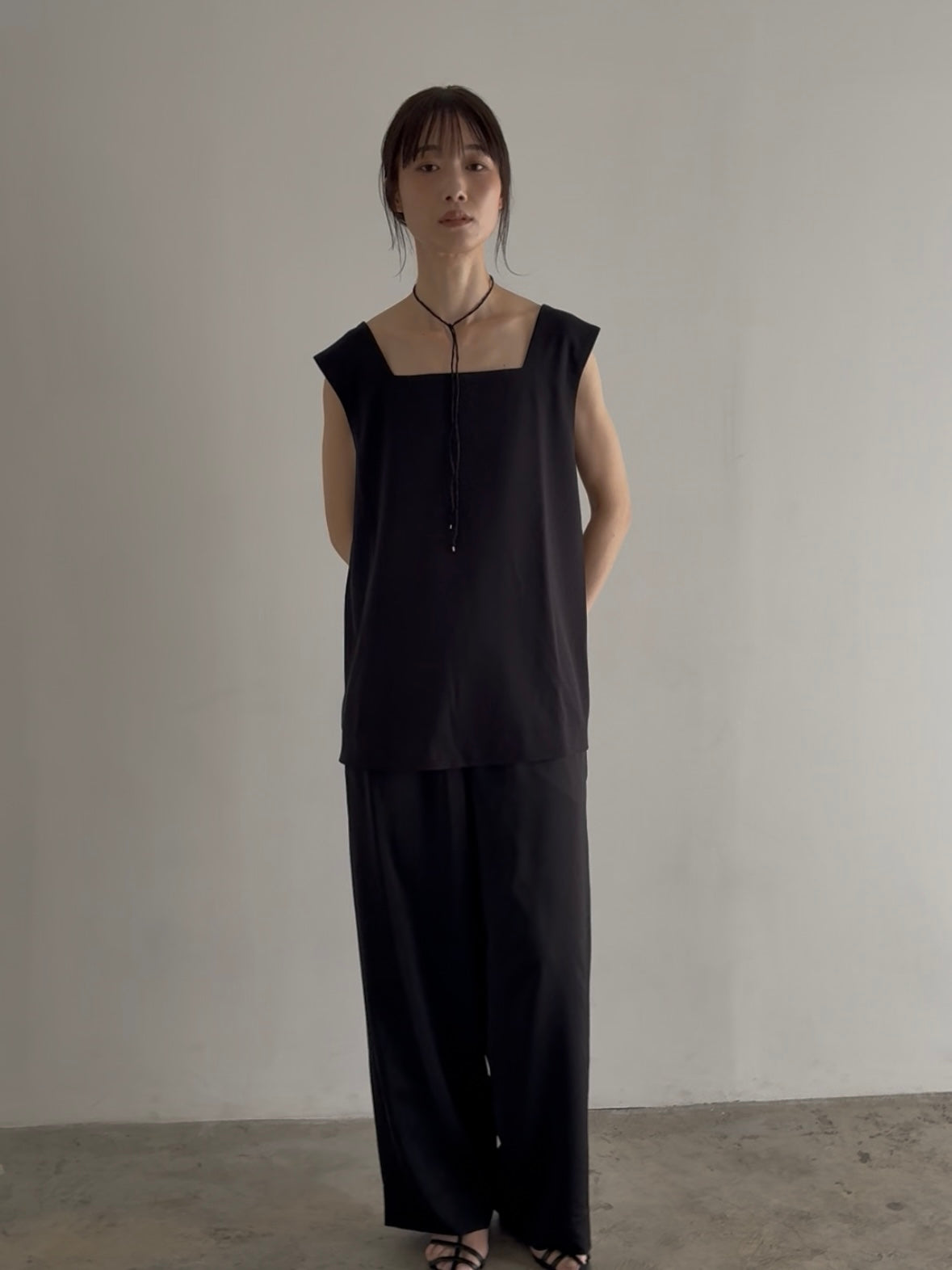 satin relax pants【低身長サイズあり】　　