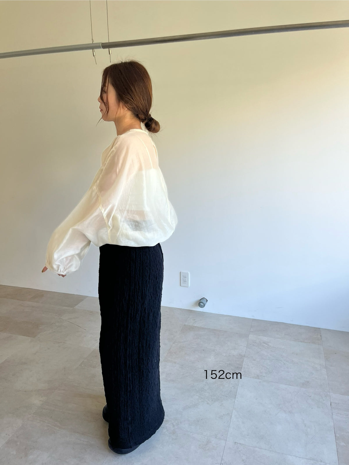 sheer balloon blouse　