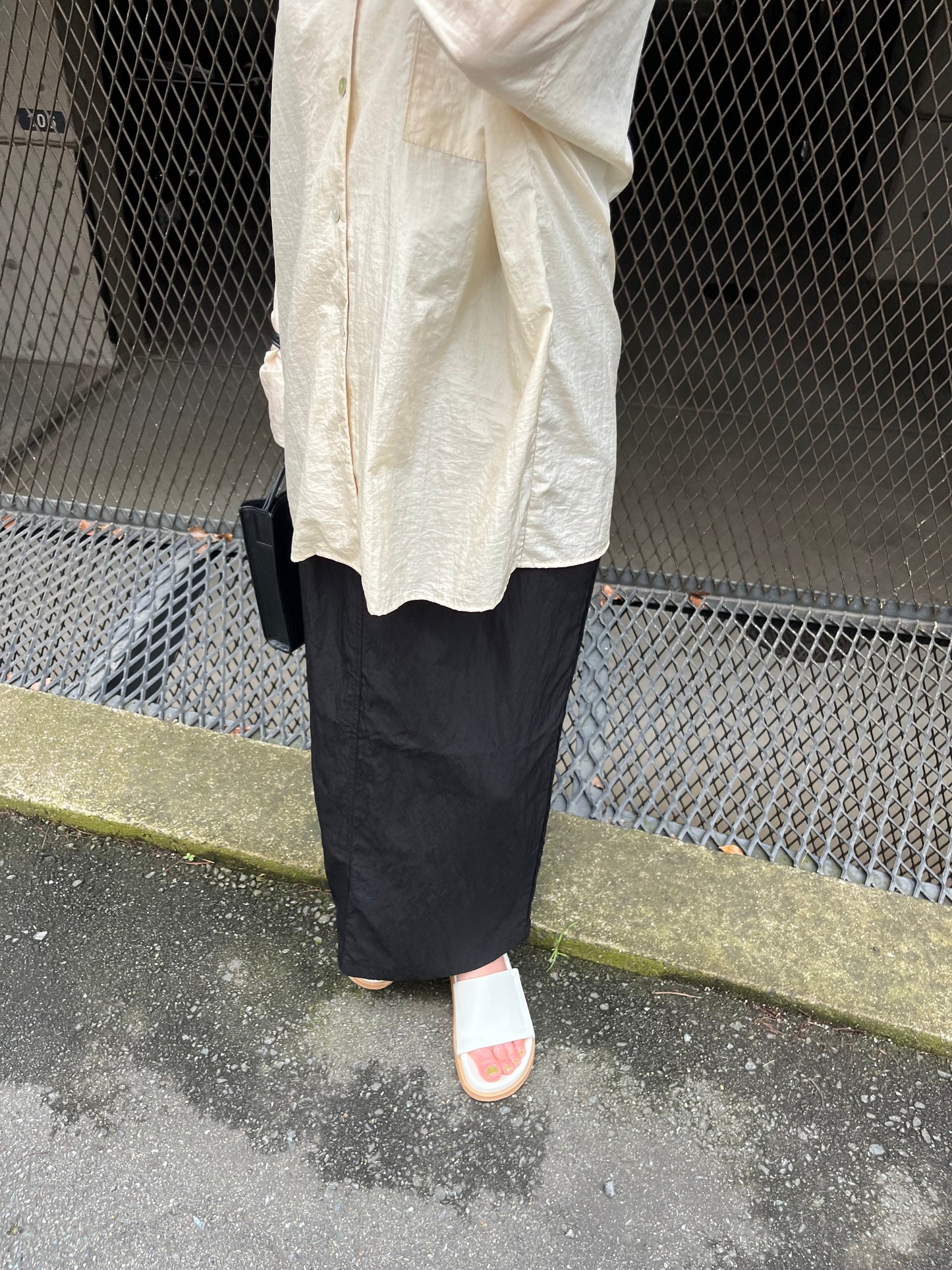 《2024AW》draw string nylon skirt　　