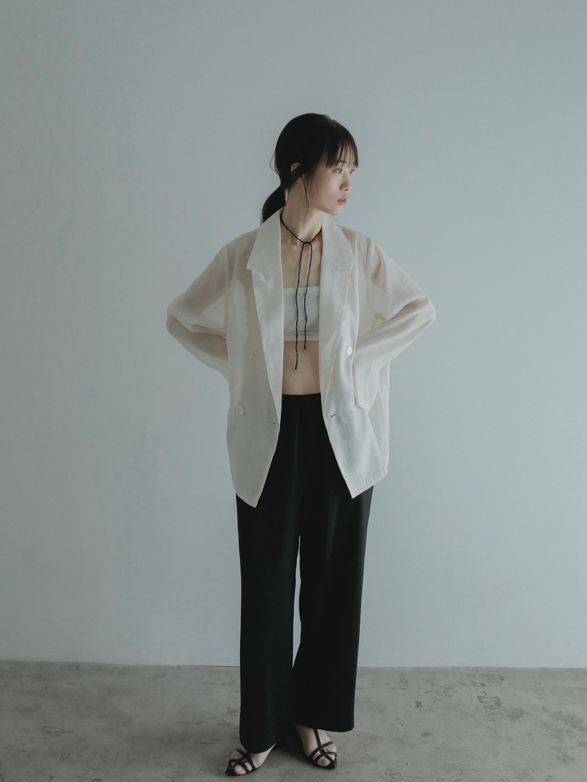 satin relax pants【低身長サイズあり】　　