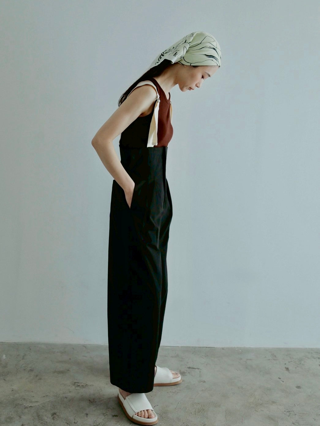 suspender wide pants