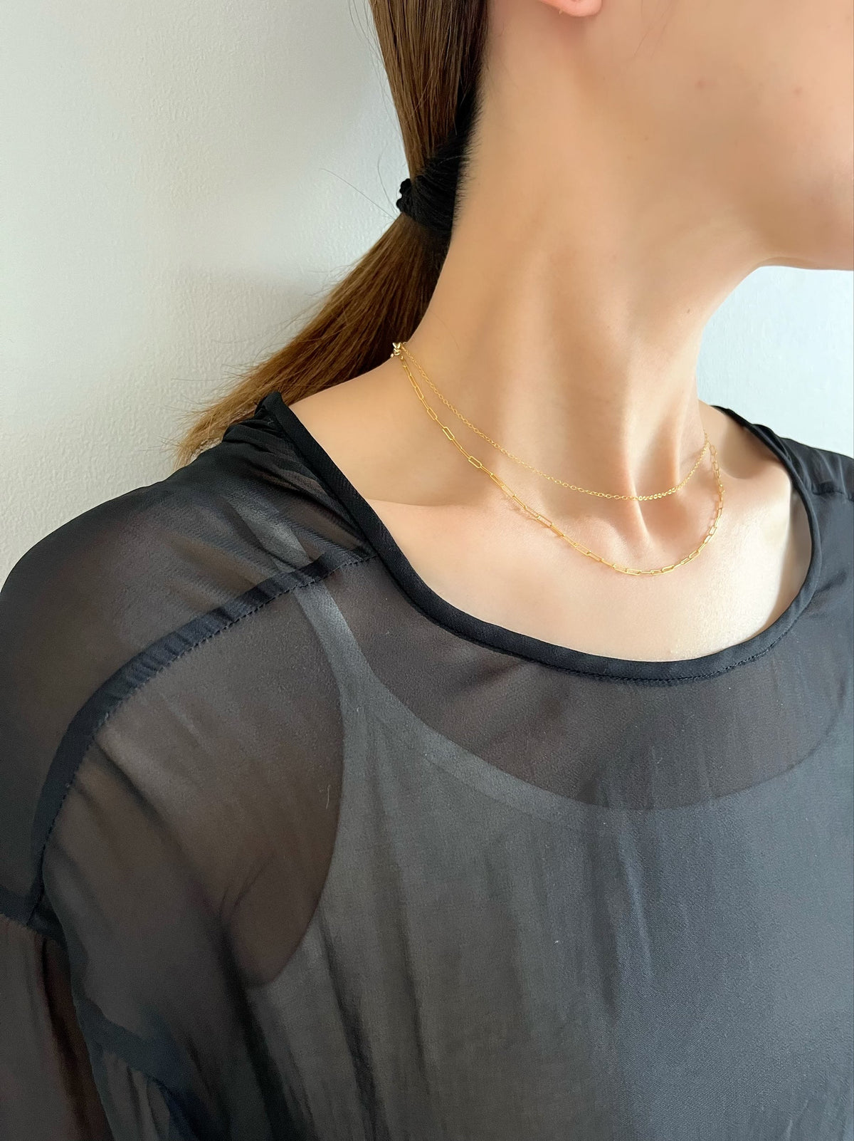 14kgf oval chain necklace
