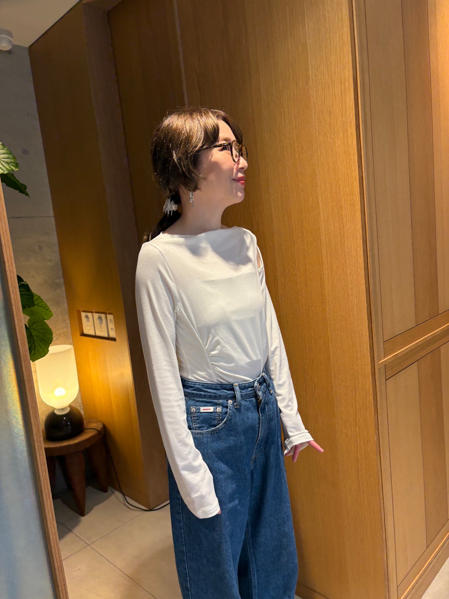 2wayshoulder slit tops