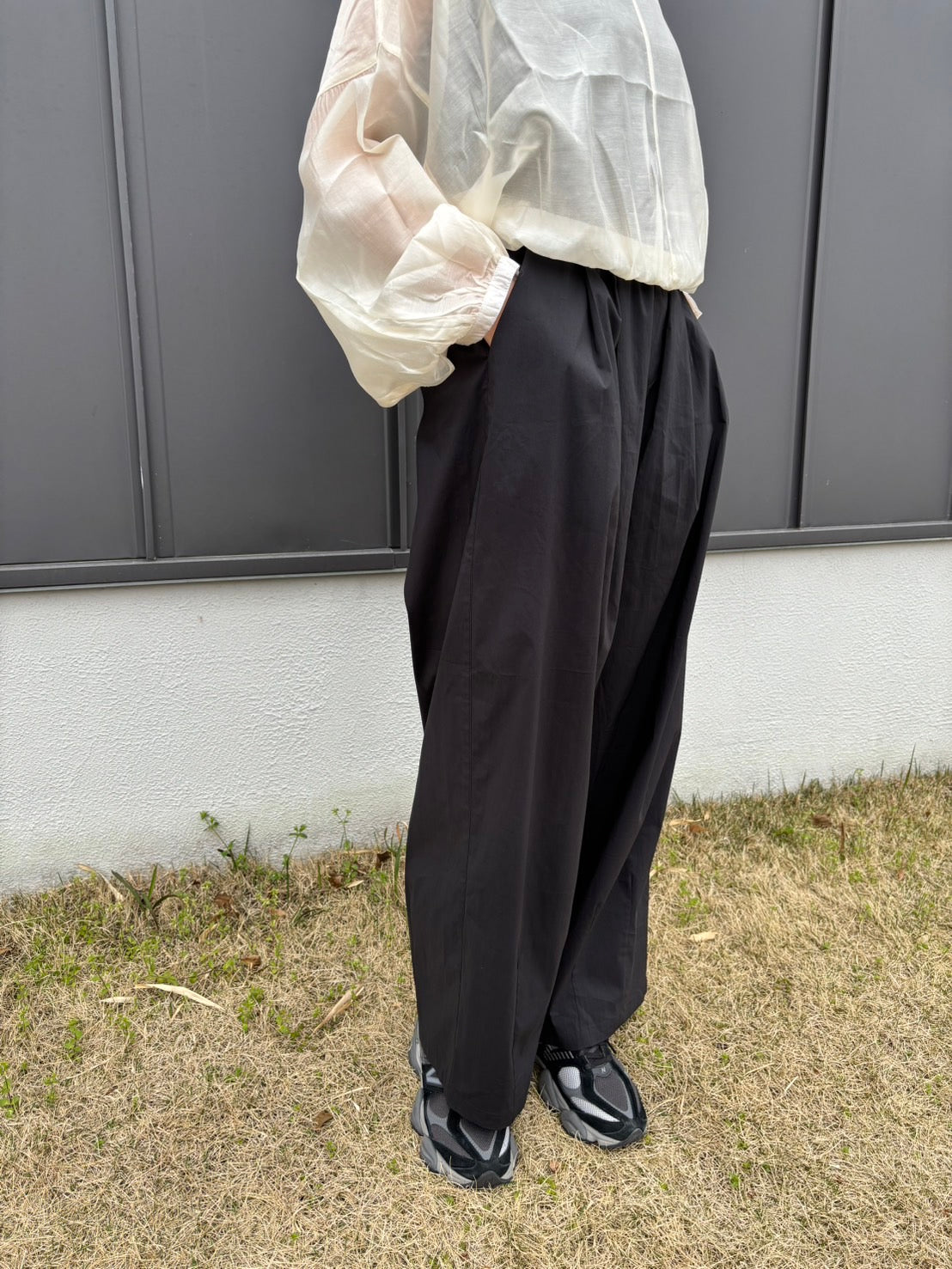 gather wide pants　　