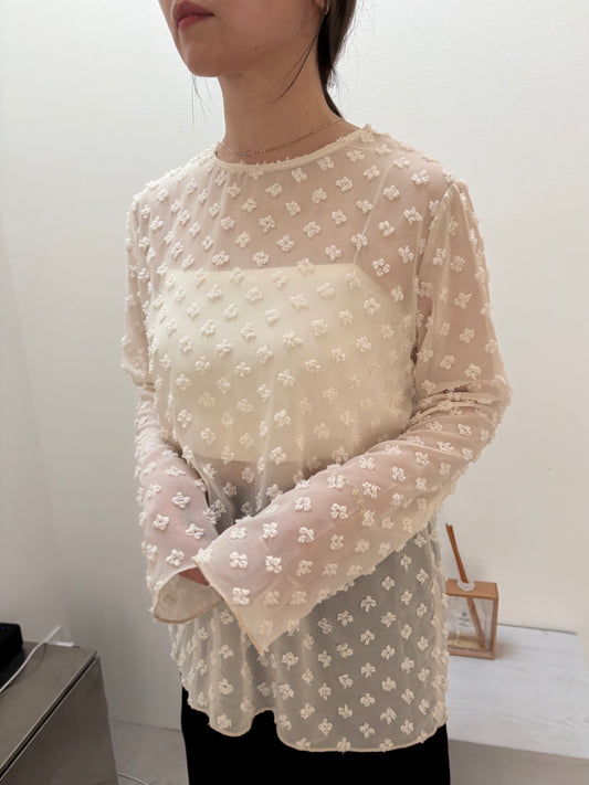 see-through  jaguard blouse　