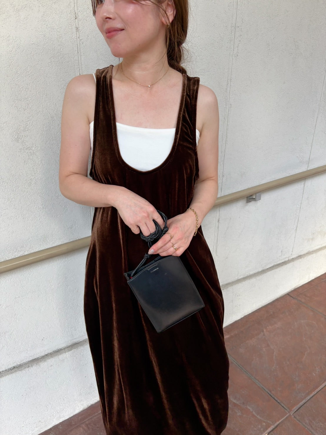 uneck velours one-piece　　