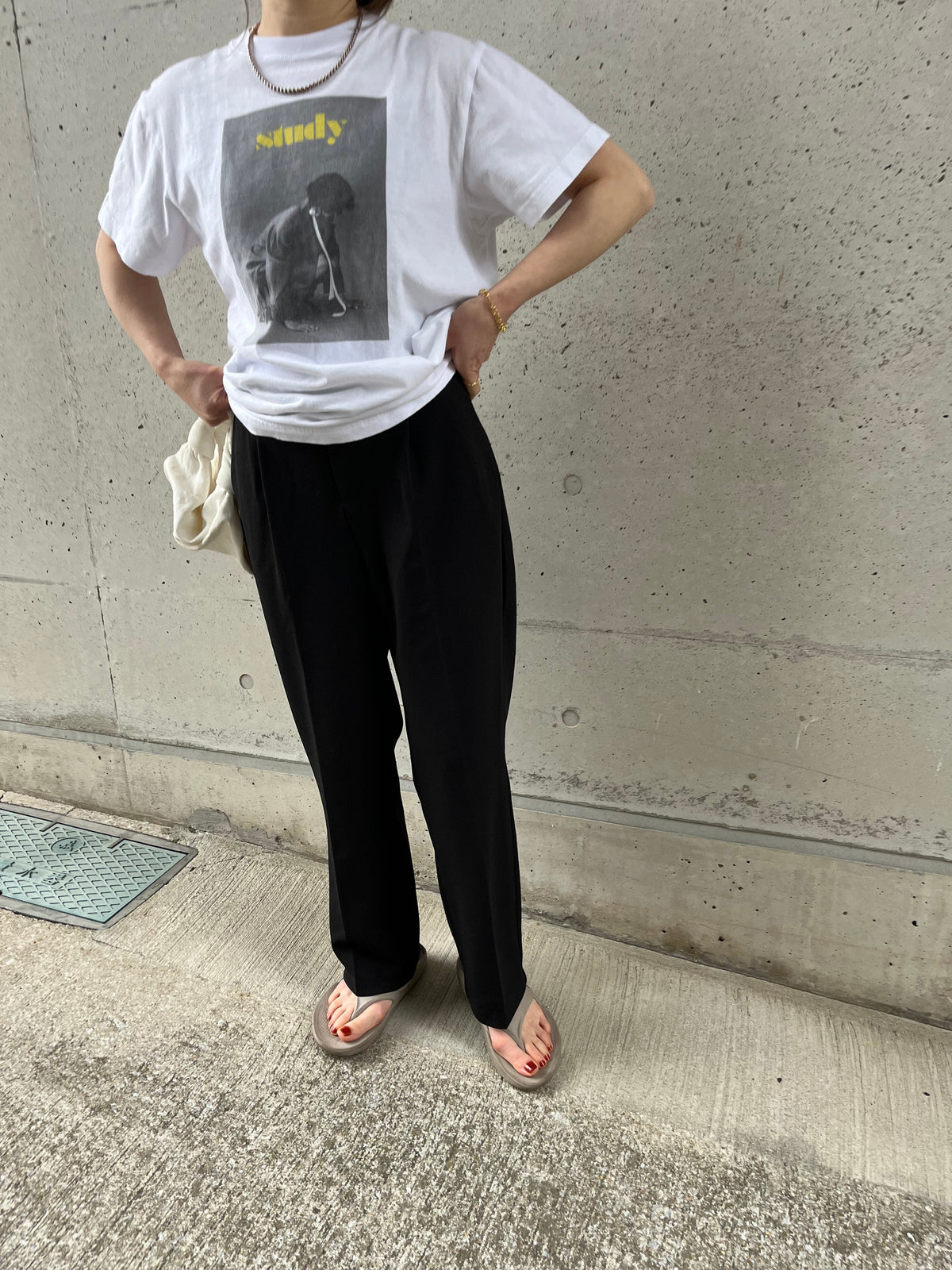 relax tuck pants　