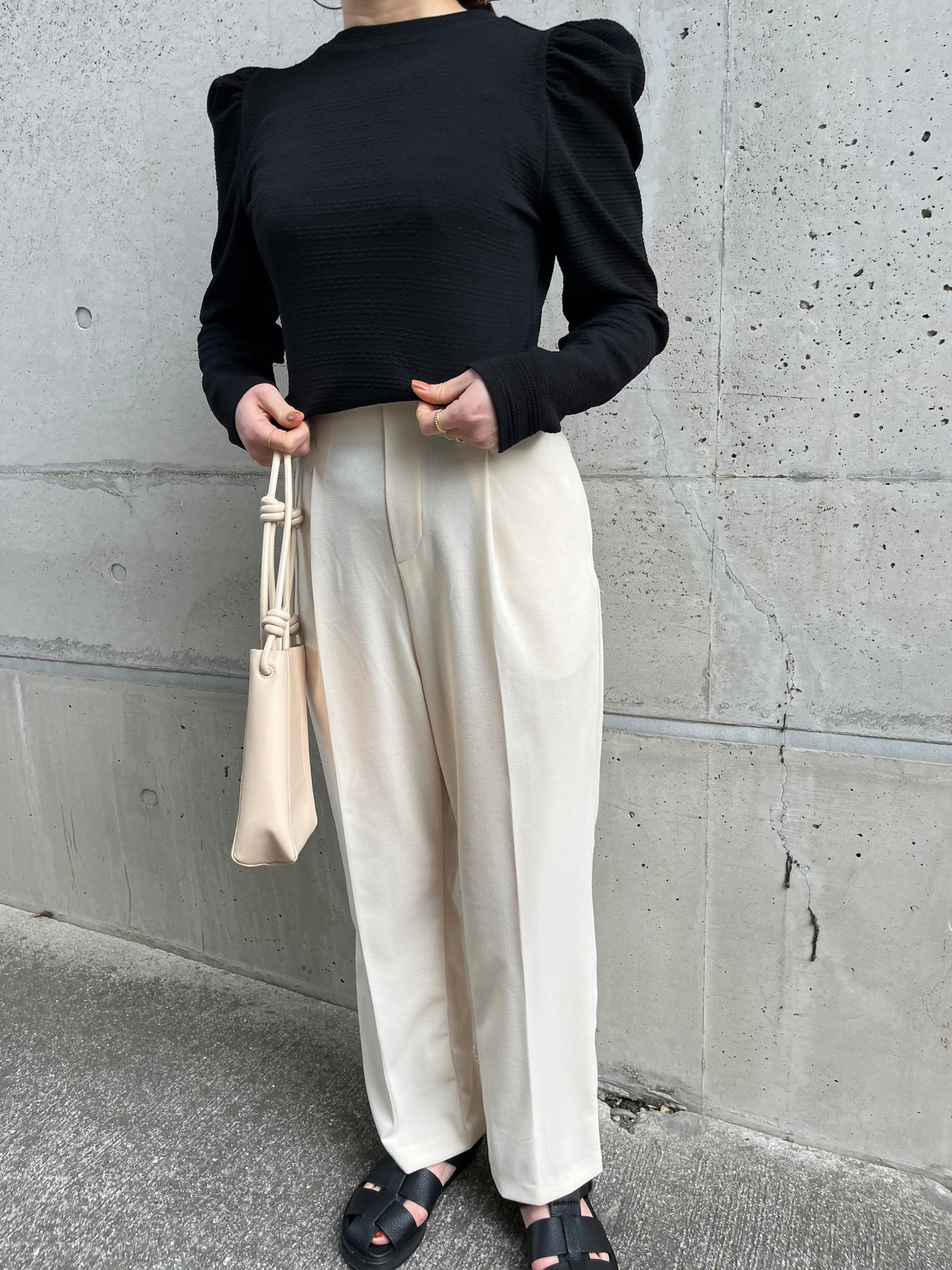 relax tuck pants　
