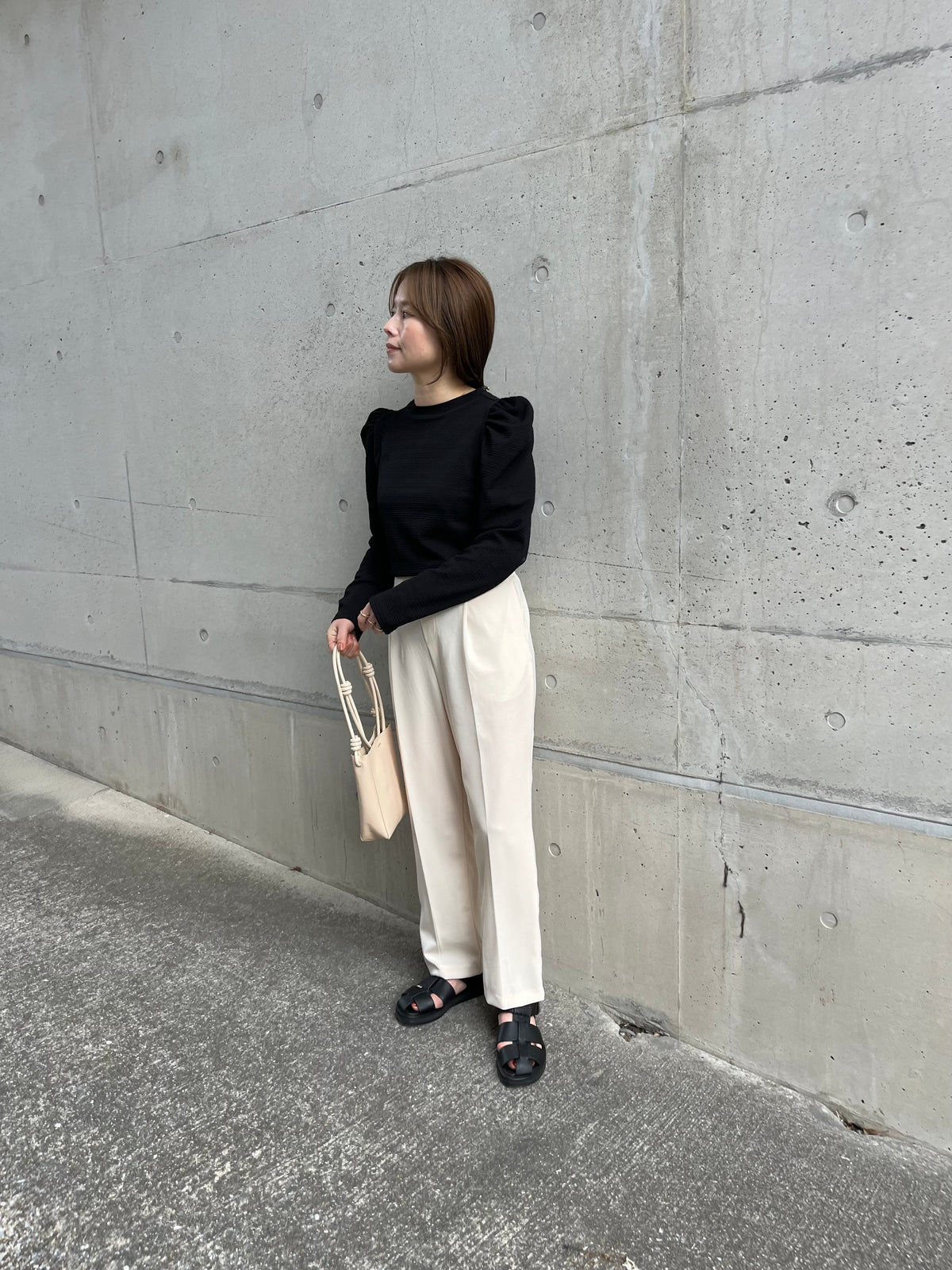 relax tuck pants　